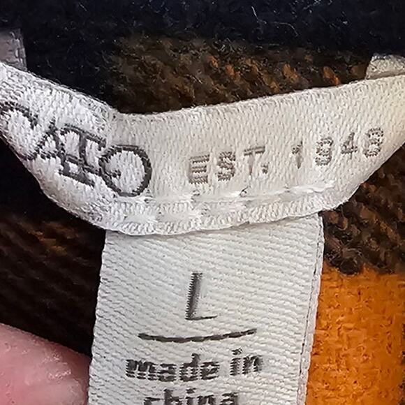 Cato Plaid Flannel Shacket Jacket Womens L Brown Navy Western Casual Fall Style - Picture 8 of 9